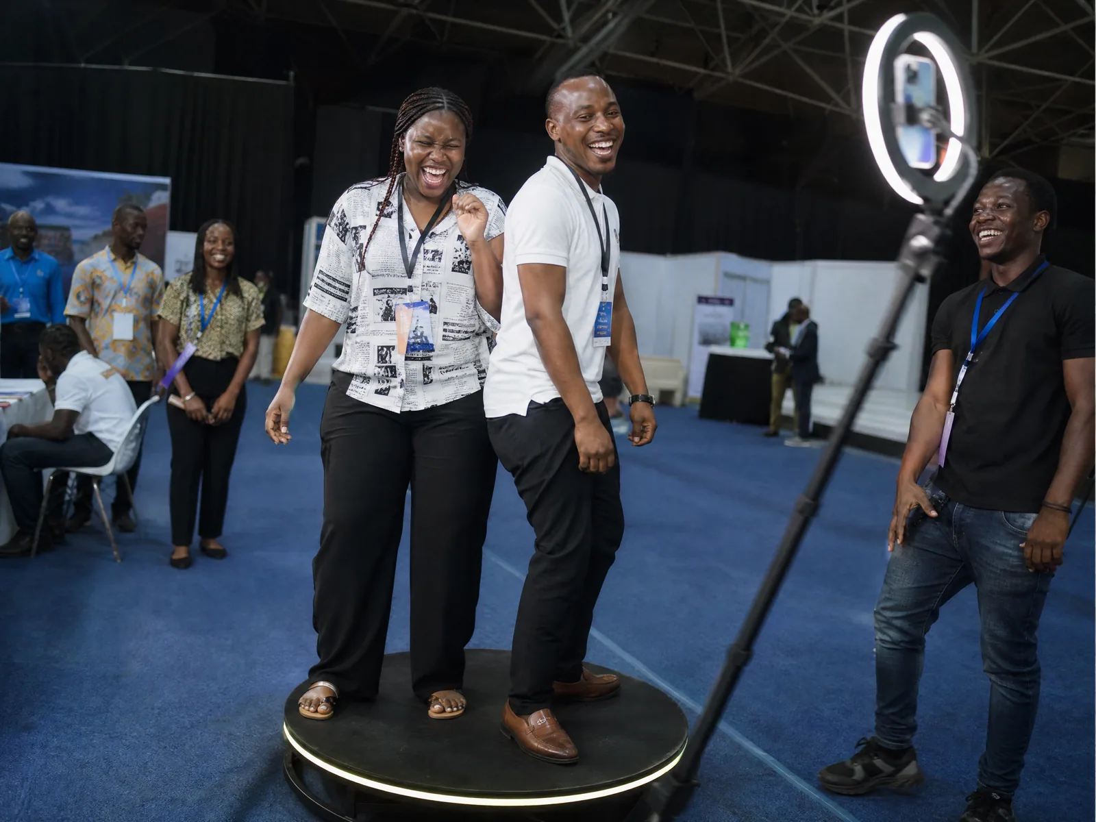 Trade Show & Exhibition Booth with guests in Freetown